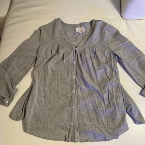 Loomstate Gray Organic Cotton Shirt Top L